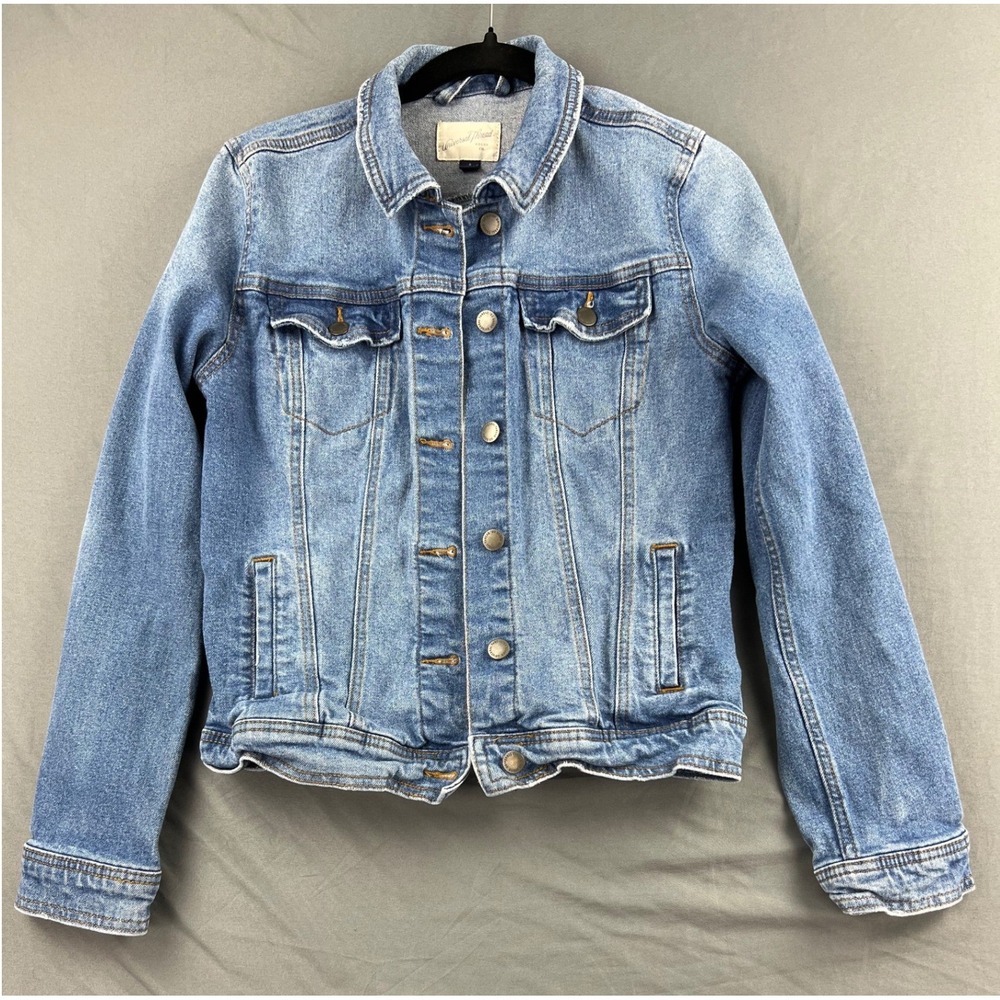 Universal Thread Denim Jacket Womens Small Blue Stretch Jean Trucker Excellent